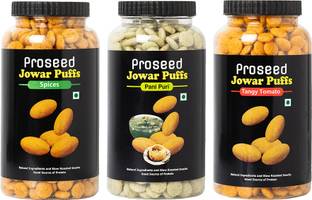 Proseed Jowar Puffs Pani Puri, Tomato & Spices, 150g x 3 Healthy Snack