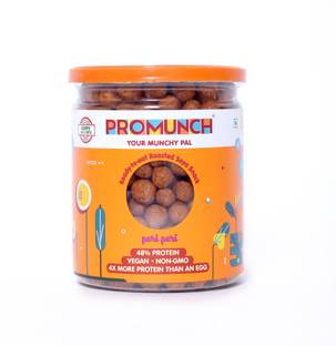 PROMUNCH Roasted Soya Snack Healthy | Gluten-Free | Pack of 1, Flavour: Peri Peri, 150 g