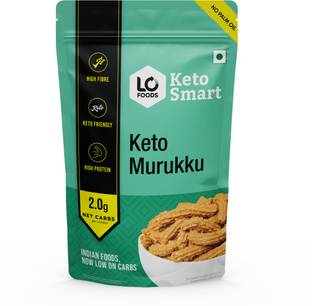 Lo! Foods Keto Murukku | Sugar Free Low Carb Namkeen| 2.9g Net Carb Keto Snacks Diet