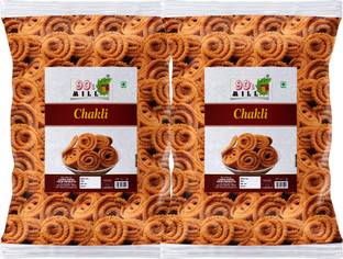 90's MILL Nagpur Murukku Chakli Chakoli Snack||Butter Chakli Chakoli Chakri-150g*2Pack