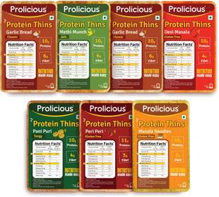 Prolicious High Protein & Fiber Thins Combo | No Palm Oil | Plant Based |