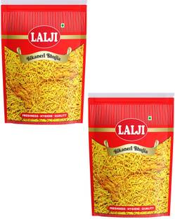 lalji Bikaneri Bhujia 800Gm (400Gm x 2) Bikaneri Namkeen Crispy Healthy Snack