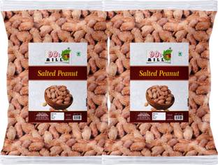 90's MILL Coconut Gluten Free Nariyal Pani Khari Sing Roasted peanut Groundnut-150g*2Pack