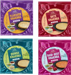 Vedic Garden Combo of Flax seed, Oats, Quinoa, Ragi beetroot Healthy Khakhra With Multigrains