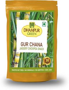 DHAMPUR GREEN Gur Chana | Natural Jaggery with Roasted Chickpeas | Healthy Lite Snacks