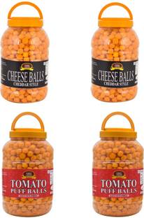 FOOD ESSENTIAL Combo of Cheese Balls (800 gm.) & Tomato Puff Balls (800 gm.)