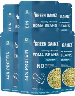 Green Gainz Roasted Edma Beans (Edamame) Sea Salt Flavour | 100% Veg High Protein Snack