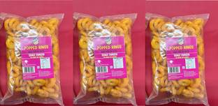 SNACK FIRST Baked Popped Tangy Rings Combo Of 3, No Onion No Garlic, Jain