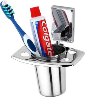 GLOXY Wall Mount Stainless Steel Toothbrush / Tumbler Stand Stainless Steel Toothbrush Holder