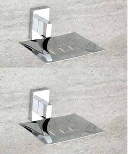 iSTAR High Grade 304 Stainless Steel Soap Dish for Bathroom/Bathroom Soap Holder/soap Stand/kichan Accessories/Soap Dish (Chrome) Set of 2