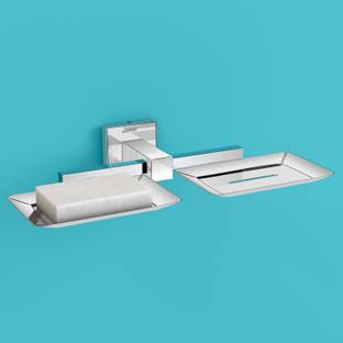 प्लांटेक्स Stainless Steel Pro Double Soap Dish Stand for Bathroom & Kitchen/Soap Dish/Bathroom Accessories (Chrome - Pack of 1)