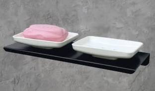 Spacekeeper Metal Double Soap Dish Wall Mounted Soap Stand Bathroom Soap Holder