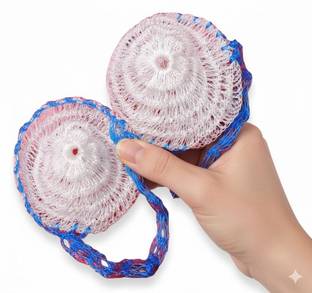 RPDMG Body Soap Pouch/Soap Bag Scrubber, Multicolour, Natural Fibers, Pack Of 2