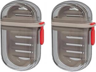 Romp and Role Transparent Travel Soap Box, Snap Lock with Tray for Picnic, Home, Bathroom