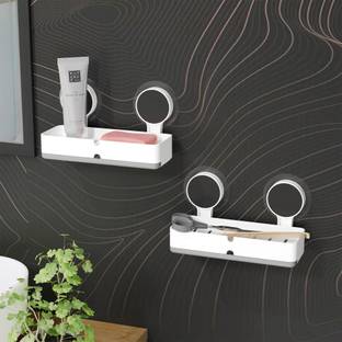 QXORE Double Soap Dish Holder for Bathroom, Kitchen | Wall Mounted Drain Soap Holder