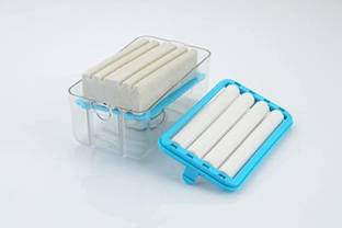 Ochron Plastic Soap Dispenser Rolling Soap Box Rubber Roller Foaming with Drain Holes