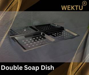 WEKTU Stainless Steel Double Soap Dish Holder/Square/Premium/01PC/13