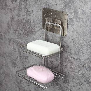 DXDT Double Layer Self Adhesive Soap Dish Organizer bathroom accessories