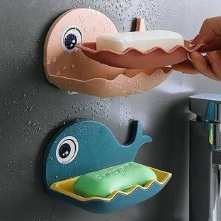 Radha Pack of 2 Cute Fish Design Self Adhesive Wall Mounted Soap Dish FishSoapx2.52