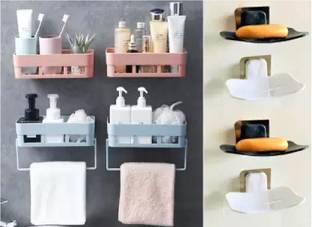 COFP 10Pcs Bathroom Shelf/Brush Stand/Soap Stand/Toothbrush Holder/Tumbler Holder