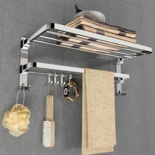 GRIVAN 24 Inch Folding Towel Rack/Holder Stand Bar for Bathroom Storage Accessories