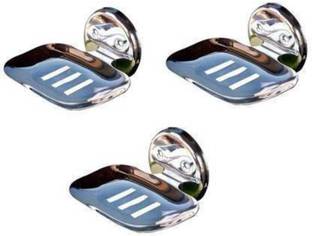 PINNU Premium Stainless Steel Soap Dish Soap Holder Soap Stand (Pack of 3))