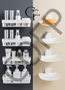 COFP 8SET Bathroom Shelf/Brush Stand/Soap Stand/Bathroom Accessories(White)