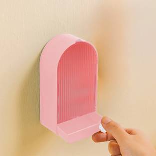 FORWAY Plastic Wall Mounted One Bar Bathroom Soap Holder Soap Box with Lid