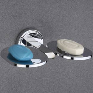 GLOXY Wall Mount Stainless Steel Double Soap Holder for Bathroom Rust Proof Soap Stand