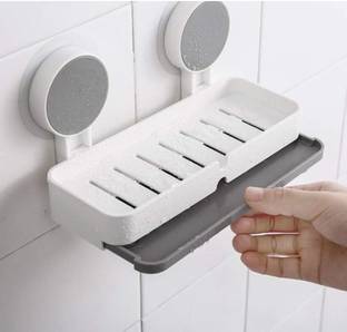 advik mart Portable Suction Cup Bathroom Rack | Easy Install Wall Mounted Shelf Organizer