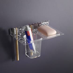 GLOXY Wall Mounted Soap case, Toothbrush/Tumbler Holder for Home Kitchen & Bathroom