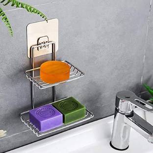 ORJILO Wall Mounted Double Layer soap Dish Holder Stainless
