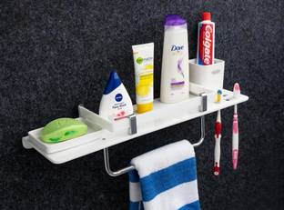 iSTAR 5 in 1 Multipurpose Kitchen/Bathroom Shelf/Paste-Brush Stand/Soap Stand/Tumbler Holder/Bathroom Accessories