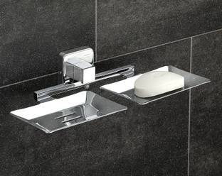 Frap Stainless Steel 304 Grade Darcy Soap Holder for Bathroom/Soap Dish/Bathroom Soap Stand/Bathroom Accessories(Chrome) - Pack of 1 Stainless Steel Wall Shelf
