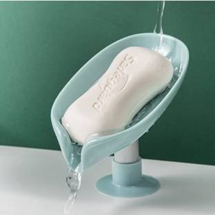 Blue Denko Soap Holder Box for Bathroom, Kitchen, Bathtub, Wash basins (Leaf-Shape)