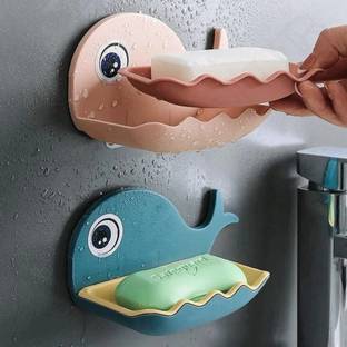 KS enterprise Shape Soap dish Stand Holder for Bathroom Kitchen (Multicolor)
