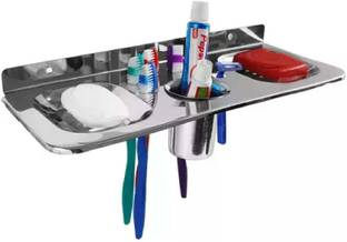 GLOXY Double Soap Dish and Toothbrush Holder Soap Holder Bathroom Accessories