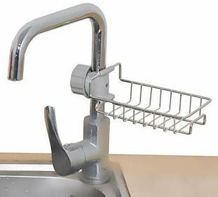 Giffy Kitchen Stainless Steel Sink Drain Rack Sponge Storage Faucet Holder Soap Drainer Shelf Basket Organizer Bathroom Accessories