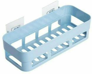 PARTH ENTERPRISE Plastic Suction Cup Multi Storage Holder Wall Mounted Shelf for Bathroom Organizer/Kitchen Bathroom Storage Basket Box