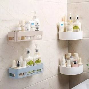 Creativen Bathroom Shelf Wall Mounted No Drill Storage Super Adhesive Bathroom Organizer