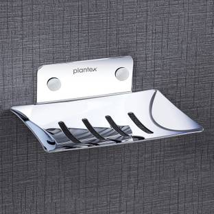 Plantex Stainless Steel Soap Dish Stand/Holder for Bathroom & Kitchen(Chrome -Pack of 1)