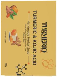 TURMERIQ Kojic Acid & Turmeric Soap Pack of 2 | Skin Brightening & Dark Spot Removal Bar