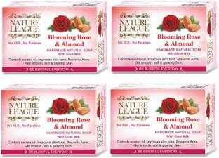 Nature League BLOOMING ROSE & ALMOND-Natural Soap with Goat milk | No SLS,Paraben