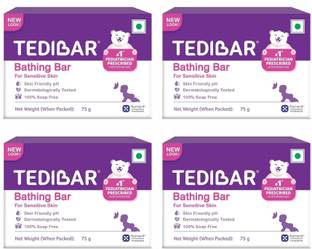 Tedibar Baby Bathing Bar Soap (75 g) x Pack of 4