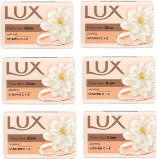 LUX Flaw-less Glow Bathing Soap infused with Vitamin C & E 150g Pack of 6