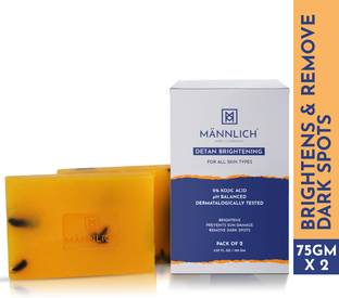 Mannlich 2% Kojic Skin Brightening Soap for Men | Reduces Dark Spots, Tan & Pigmentation