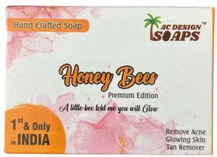 AC DESIGN Honey Bees Hand Crafted Soap Premium Remove Acne Glowing Skin Tan Remover White