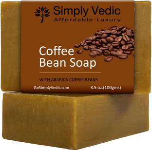 Simply Vedic 1-Pack Coffee Bean Soap Bar For Body, Hand, Face, Hand-Made