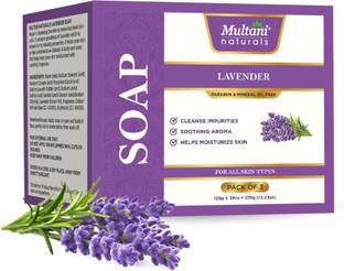 Multani Natural Lavender Handmade Soap (Pack of 3) | Reduce Dark Spots & Inflammation -