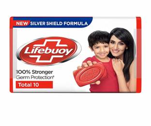 LIFEBUOY Total10 Germ Protection Bathing Soap, Protects Your Skin From Viruses 100% Stronger Germ Protection ( Pack Of 10 )125 Gram